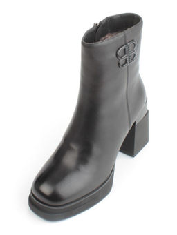 04-M3-H271 BLACK Ботильоны зимние женские (натуральная кожа, натуральный мех)