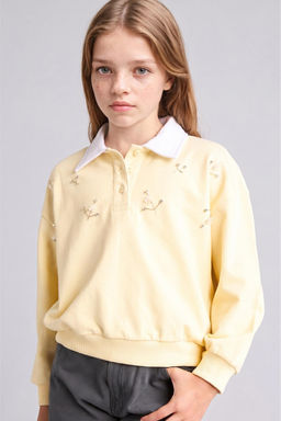 %100 Pamuk Relaxed Fit Sweatshirt K_z _ocuk - Defacto фото 3