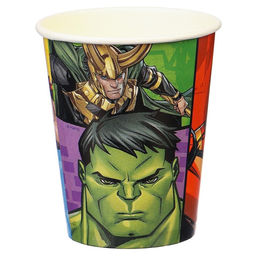 Цена за 10 шт. Стакан бумажный "С Днем Рождения!", 250 мл, Мстители