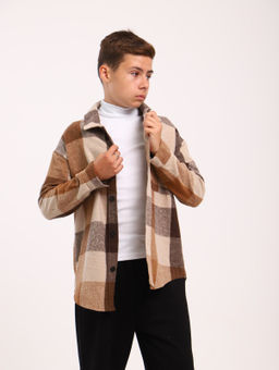 Рубашка Гранж коричневая клетка - Ладошки фото 20