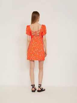 Платье Emka PL1295 приталенное из вискозы оранжевое фото 5