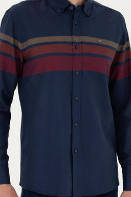 Мужская темно-синяя рубашка с длинным рукавом - U.s. polo assn фото 6