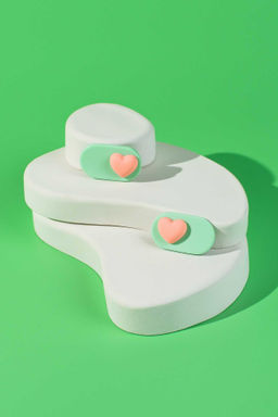 Набор заколок для волос зажим, арт. 71779 / 10 СЕРДЕЧКИ (в наборе: 2шт., 3,9 см, черный металл, по