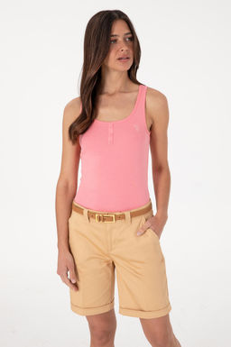 Kad_n Pembe Kolsuz Bisiklet Yaka Basic Ti__rt Sepette S_rpriz _ndirim - U.s. polo assn фото 3