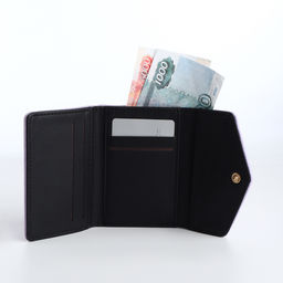 Кошелёк женский на кнопке 10.5×3.5×8.5 см, сиреневый