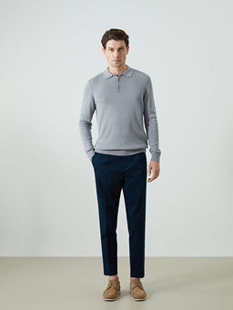 Polo Yaka Uzun Kollu Erkek Triko Kazak