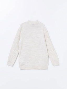 Dik Yaka Basic Uzun Kollu Erkek ?ocuk Triko Kazak - Waikiki фото 3