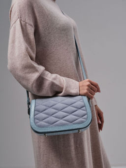 Сумка замшевая на плечо Deboro 30791 голубая вода