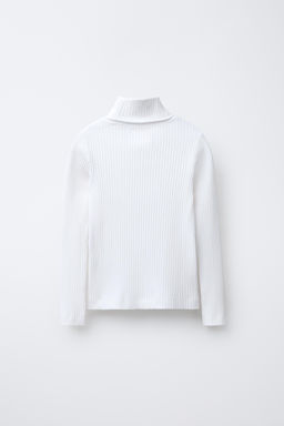 RIBBED TURTLENECK T-SHIRT - Zara фото 6