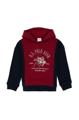 Erkek _ocuk Bordo Kap__onlu Sweatshirt