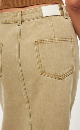 Юбка женская джинсовая миди P412-0219 хаки - Primm фото 6