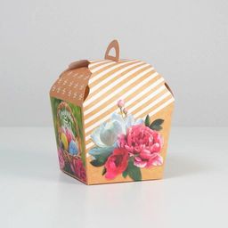 Коробка кондитерская складная, упаковка «Счастливой Пасхи», 17 х 17 х 26 см