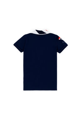 Темно-синяя базовая футболка с воротником-поло для мальчиков - U.s. polo assn фото 2