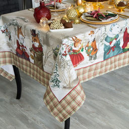 Набор новогодний «Этель» Winter holidays: скатерть 150×180 см ±3 см с ГМВО, салфетка 40×40 см - 8 шт., 100% хлопок