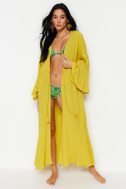Yag Yesil Maxi Dokuma Buzgulu Plaj Kimono&Kaftan TBESS23KM00105 - Trendyolmilla фото 2
