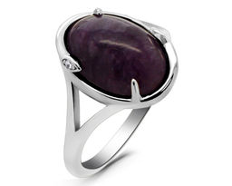 Кольцо из серебра чароит, МЦВА175