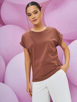 K11780 Футболка OVER SIZE (плотный хлопок) ТМ_БЕЖЕВЫЙ