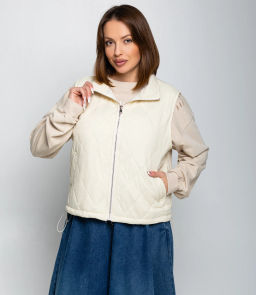 Жилет #КТ741, светло-бежевый