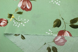 Штапель Весенние цветы цв.морозная зелень, ш.1.45м, вискоза-100%, 100гр/м.кв - Купава фото 6