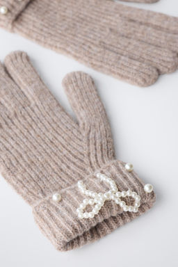 KNIT GLOVES WITH FAUX PEARLS - Zara фото 3