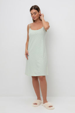 Е 10017/пастельно-зеленый,горошек сорочка жен