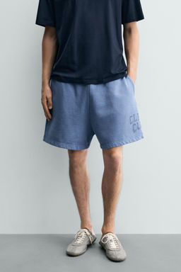 BERMUDA JOGGER LAVADA TEXTO ESTAMPADO / Celeste - Zara фото 2