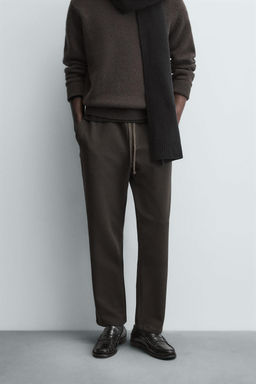 PANTAL?N CINTURA JOGGER CONFORT / Marr?n oscuro - Zara фото 2