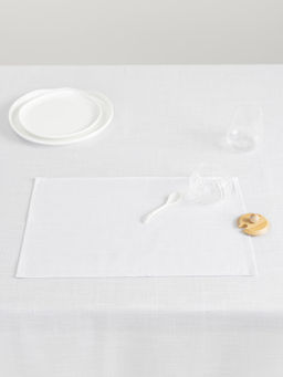 Салфетка под приборы, 30х45 см, прямоугольная, полиэстер, бело-серебристая, Floe