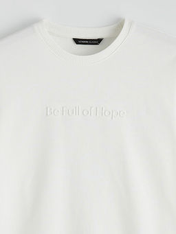 Bisiklet Yaka Bask?l? Erkek Sweatshirt