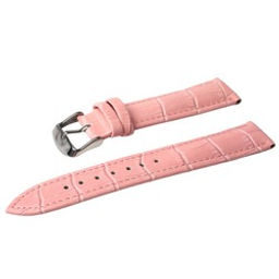 Ремешок для часов натуральная кожа удлиненный розовый 18 мм C1XL-18pink