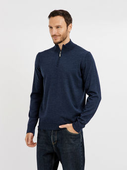 водолазка мужская базовая из шерсти с молнией - Glenfield фото 4