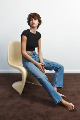 COTTON MODAL CROPPED T-SHIRT - Zara фото 8