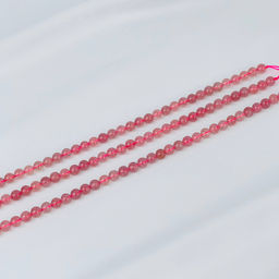 Бусины для украшений из Клубничного кварца (62 бусины) 39 см