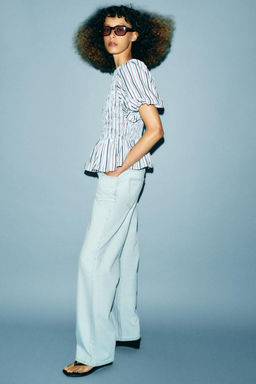 STRIPED SMOCKED TOP - Zara фото 3