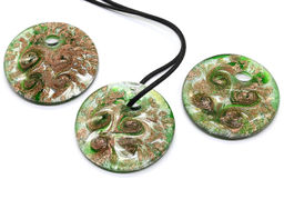 Муранское стекло украшения Круг 49мм цв.зеленый