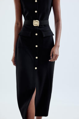 MIDI CREPE BELT DRESS - Zara фото 18