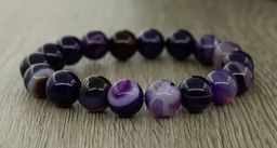 Агат фиолетовый 10мм, браслет Классика длина 17см - Agat77 фото 3