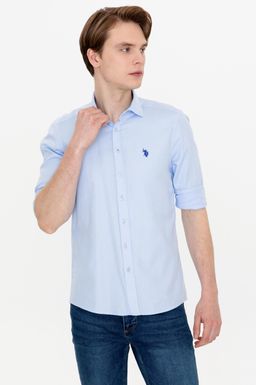 U. S. Polo Assn Мужская голубая рубашка с длинным рукавом - U.s. polo assn фото 4