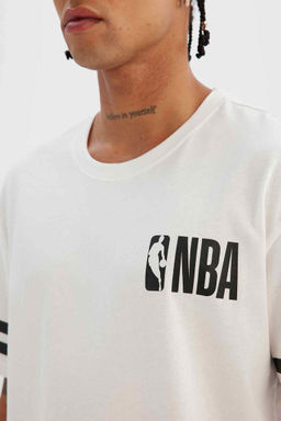 DeFactoFit Футболка свободного кроя с короткими рукавами и круглым вырезом NBA Wordmark фото 6
