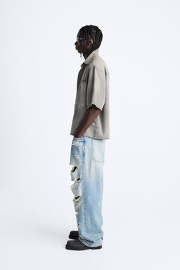 ACID WASH DENIM GOMLEK - Zara фото 4