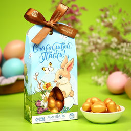 Миндаль в шоколадной глазури Счастливой Пасхи, 100 г.