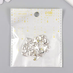 Цена за 12 шт. Бусина для творчества металл "Сердечко" серебро 1.1х1.1 см