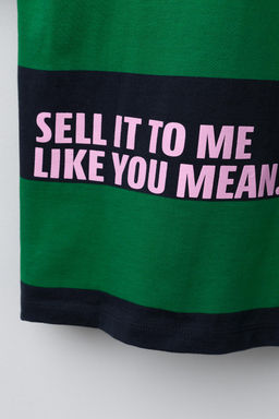 HEAVYWEIGHT STRIPED TEXT T-SHIRT - Zara фото 4