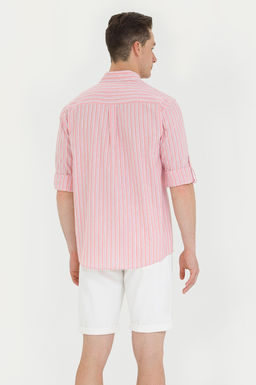 U. S. Polo Assn Мужская рубашка лосося в белую полоску - U.s. polo assn фото 5