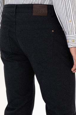 Erkek Lacivert Slim Fit Kanvas / Chino Pantolon
