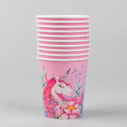 Цена за 10 шт. Стакан бумажный Единорожка, 250 мл - Страна карнавалия фото 3