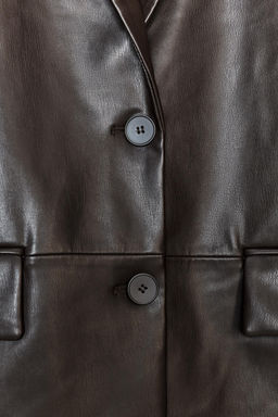 FAUX LEATHER STRAIGHT BLAZER - Zara фото 7