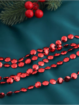 Цена за 2 шт. Бусы на ёлку Грани, длина 2.7 м, d=10 мм, красные - Зимнее волшебство фото 2