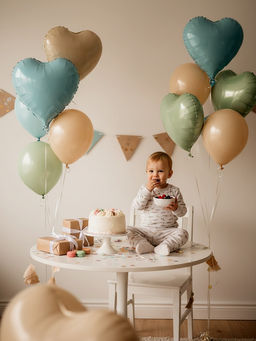 Цена за 2 шт.Воздушные шары фольгированные 17 Сердце, кремовый сатин, набор 5 шт. - Страна карнавалия фото 10