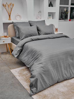 Пододеяльник Микрофибра Страйп - Светлый серый 150х215